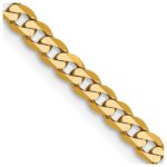 14K 2.9mm Flat Beveled Curb with Lobster Clasp Chain