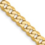 14K 4.75mm Flat Beveled Curb with Lobster Clasp Chain