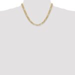 14K 6.25mm Flat Figaro with Lobster Clasp Chain - Image 4