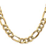 14K 10mm Flat Figaro with Lobster Clasp Chain - Image 2