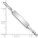 14k White Gold Polished Solid Chain/Solid Plate Figaro Link 19.5x4.5mm Plate 7 inch ID Bracelet - Image 3