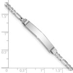 14k White Gold Polished Solid Chain/Solid Plate Figaro Link 25x4.8mm Plate 8 inch ID Bracelet - Image 3