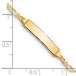 14k Polished Solid Chain/Solid Plate Figaro Link 19.5x5mm Plate 8 inch ID Bracelet - Image 3