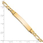 14k Polished Solid Chain/Solid Plate Figaro Link 33.5x6mm Plate 8 inch ID Bracelet - Image 3