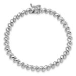14k White Gold Faceted 5mm San Marco Bracelet - Image 3