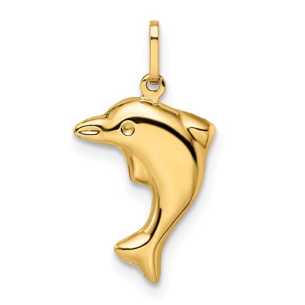 14k Polished 3-D Dolphin Pendant