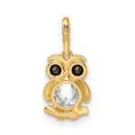 14k Madi K Black & White CZ Owl Pendant - Image 3