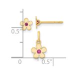 14K Madi K Polished CZ Flower Post Earrings and Flower Pendant Set - Image 3