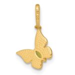 14k Madi K Polished White Enamel and Green CZ Butterfly Childrens Charm / Pendant - Image 3