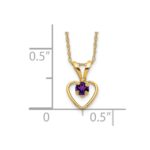 14k Madi K 3mm Amethyst Heart Birthstone Necklace - Image 3