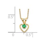 14k Madi K 3mm Emerald Heart Birthstone Necklace - Image 3