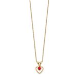 14k Madi K 3mm Ruby Heart Birthstone Necklace - Image 2