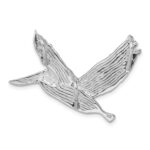 Sterling Silver Rhodium-plated Polished Orange Crystal Pelican Pendant - Image 3