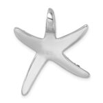 Sterling Silver Rhodium-plated Polished Blue Crystal Star Fish Chain Slide - Image 3