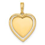 14k with White Rhodium Polished Multi Color Enamel Eye In Heart Charm - Image 3