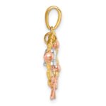 14k Two-tone with Rose-plating Polished Wreath With Dangle Bell Charm - Image 2