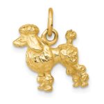 14k Solid 3-D Poodle Dog Charm