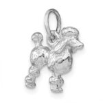 14k White Gold Solid 3-D Poodle Dog Charm - Image 5