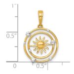 14k with White Rhodium Polished Sun With Solar System Orbit Charm - Image 4
