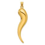 14k Polished Hollow 3-D Italian Horn Pendant