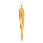 14k Polished Hollow 3-D Italian Horn Pendant - Image 2