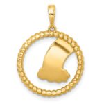 14k with White Rhodium Multi Color Enamel Rainbow With Cloud in Circle Charm - Image 3