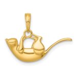 14k Polished 3-D Cat Hanging Charm