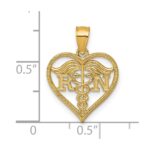 14k Polished And Textured RN Symbol in Open Heart Pendant - Image 4