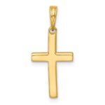 14K with White Rhodium Diamond-cut Latin Cross Pendant - Image 3