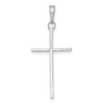 14K White Gold 3-D and Polished Stick Cross Pendant - Image 3