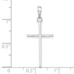 14K White Gold 3-D and Polished Stick Cross Pendant - Image 4