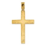 14k Polished Diamond-cut Fancy Latin Cross Pendant - Image 3