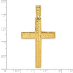 14k Polished Diamond-cut Fancy Latin Cross Pendant - Image 4