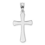 14k White Gold Hollow Cross Pendant - Image 3