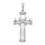 14k White Gold Center -X- Latin Cross Pendant