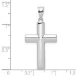 14k White Gold Hollow Cross Pendant - Image 3
