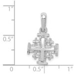 14k White Gold Jerusalem Cross Charm - Image 3