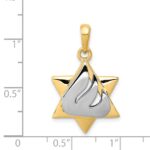 14k Two-tone Star of David with Shin Symbol Pendant - Image 4