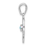 14k White Gold Turquoise Chamseh Pendant - Image 2