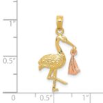 14k Two-tone Stork Pendant - Image 4