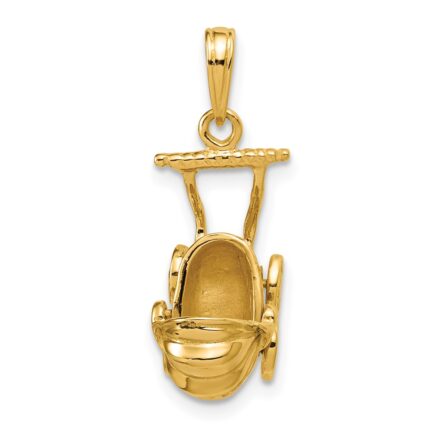 14k 3-D Baby Carriage Charm