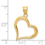14K Polished Open Dangling Heart Pendant - Image 4