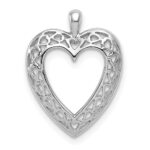 14K White Gold Cut-Out Heart Border Pendant