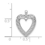14K White Gold Cut-Out Heart Border Pendant - Image 4