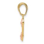 14k Two-tone with Flowers MOMMY-ME 2-Piece Break-apart Heart Pendant - Image 2