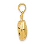 14k Enameled Inside 3-D Cut-Out Jack-o-Lantern Pendant - Image 2