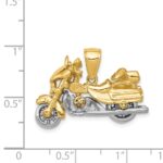 14k Two-tone 3-D Motorcycle with Moveable Wheels Pendant - Image 4