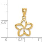 14k Polished Cut-out Plumeria Pendant - Image 3