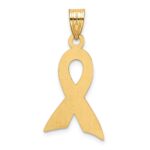 14k Large Enameled Pink Awareness Ribbon Pendant - Image 3