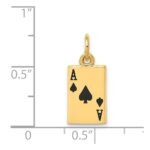 14k Enameled Ace of Spades Card Charm - Image 4